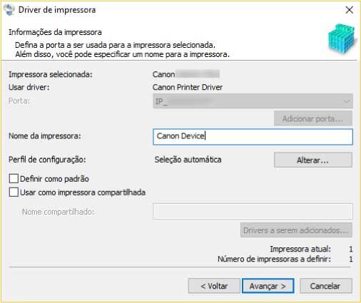 Instalando o Driver 9 10 Verifique [Lista de impressoras para instalação do driver] clique em [Iniciar].