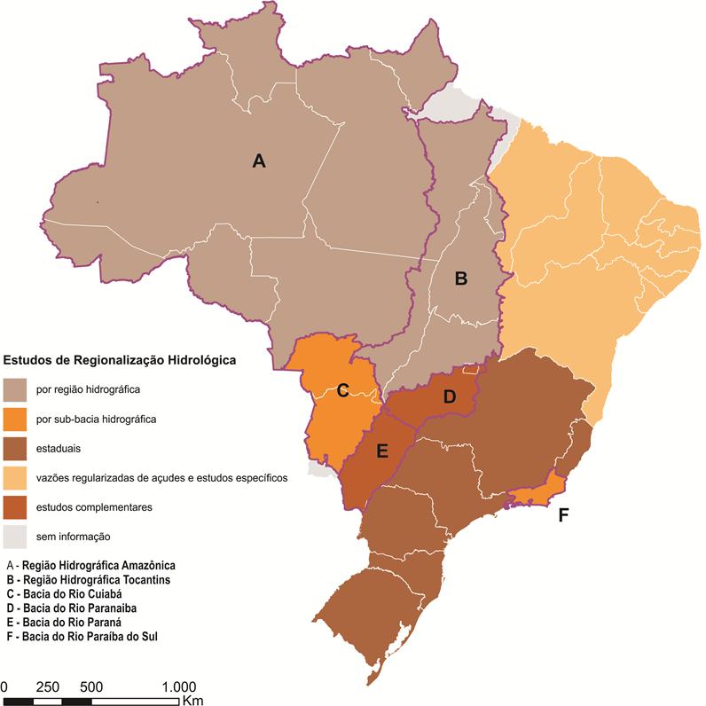 2 ATLAS HIDROLÓGICO O principal desafio para a determinação das disponibilidades hídricas foi a seleção das variáveis hidrológicas e de estudos de regionalização de vazões que permitissem a