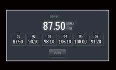 Armazenar estações automaticamente Você pode pesquisar uma estação por meio da pesquisa de apresentação, que transmite 10 segundos de cada estação de rádio detectada. 1 Selecione uma banda.