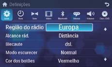 Ajustar as configurações gerais 1 Toque em [Geral], se necessário. 2 Toque em ou para realçar um ajuste. 3 Toque na opção que deseja exibir/ selecionar.