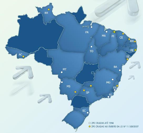 Neste contexto, o estudo tem por objetivo apresentar a atual situação das ZPE distribuídas no território aduaneiro brasileiro.