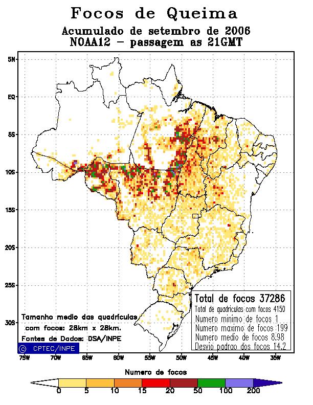 CAPÍTULO 4. Modelo de Risco de Queimadas: Índice de Haines Este número corresponde ao mês com maior incidência de queimadas principalmente nos estados do Pará, Tocantins e norte do Mato Grosso.