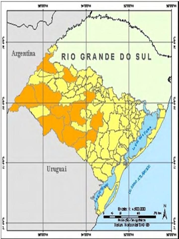 PELOTAS - RIO GRANDE DO SUL - BRASIL 21-23 de setembro 2010 Figura 1: Mapa identificando a localização da Região da Metade Sul do Rio Grande do Sul. (Fonte http://www.mesosul.org.