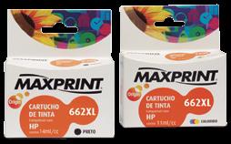 1516/2516/2546/3516 CZ106A (662XL) 11 ml 6111592 Deskjet 1000/2000/MULTIFUNCIONAL HP Deskjet 2050/3050 CH563AL (122XL) 12 ml 6111607 Deskjet 1000/2000/MULTIFUNCIONAL HP Deskjet 2050/3050 CH564AL