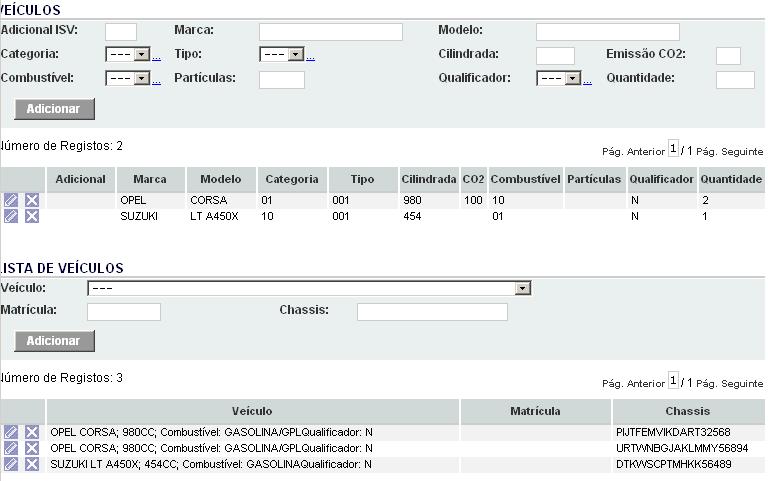 Categoria 01 (Ligeiro) Combustível 10 (Gasolina/GPL) Emissão de CO2 em g/km 100 1 Quadrici