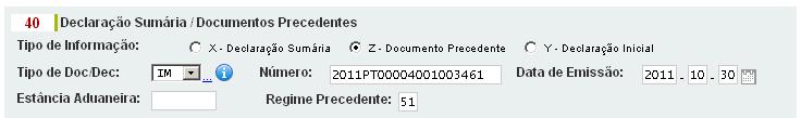 Indicar o número atribuído ao documento em causa. Subdivisão Data de Emissão Indicar a data do documento.