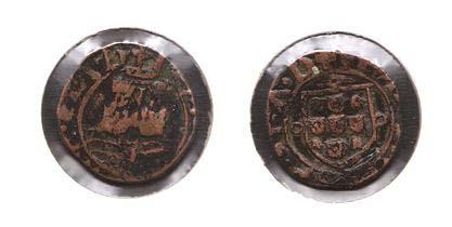 1 Ceitil de D. Manuel I (1495-1521) Características das moedas: As faces da moeda são chamadas de cara (porque aparecia um busto de uma pessoa) e de coroa (porque aparecia uma coroa).