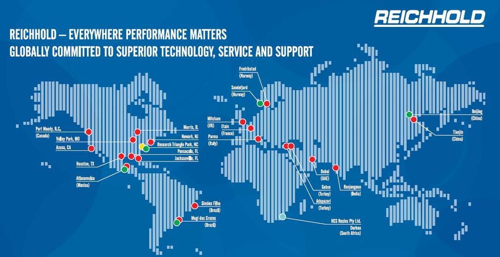 Reichhold Atuação Mundial Matriz Unidades fabris