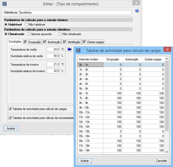 CAD MEP Climatização - Exemplo prático 32 Fig. 3.8 Também poderá definir directamente no compartimento o valor das cargas térmicas para arrefecimento e aquecimento.