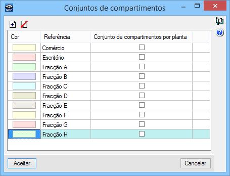 CAD MEP Climatização - Exemplo prático 35 Prima em Adicionar novo elemento à lista e coloque a Referência como Fracção E. Com Fracção E seleccionada prima Aceitar.