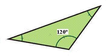 Figura 9 Triângulo obtusângulo Ao mostrar o triângulo, os alunos sabiam dizer a classificação quanto aos lados, mas não se recordavam da classificação quanto