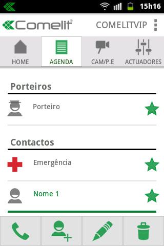 UTILIZAÇÃO DAS AGENDAS CHAMADA PARA UM UTILIZADOR/PORTEIRO. Premir AGENDA.. Premir o utilizador ao qual se pretende chamar.. Premir para chamar o utilizador seleccionado.