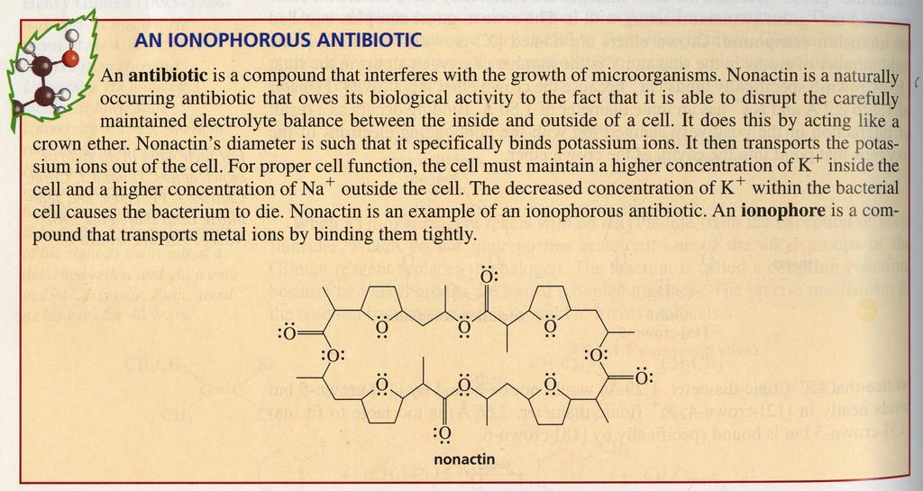 Exemplo 2 Nonactina, um Antiobiótico Natural Organic Chemistry, P.