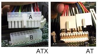 Ligue os dois conectores de 6 vias que partem da fonte AT ao conector de 12 vias existente da placa de CPU. Faça a ligação de forma que os 4 fios pretos fiquem juntos na parte central do conector.