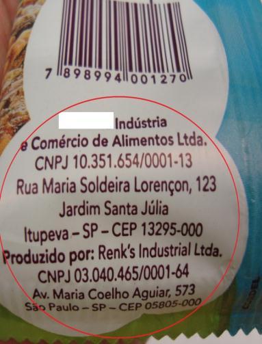 107 31 Rótulos de produtos da categoria Barras : inadequação quanto à informação prazo de validade (à esquerda) versus