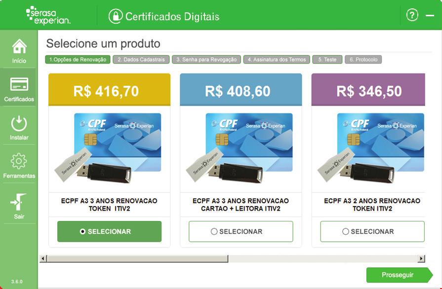 Leia-as com atenção e escolha a opção PROSSEGUIR para continuar o processo.