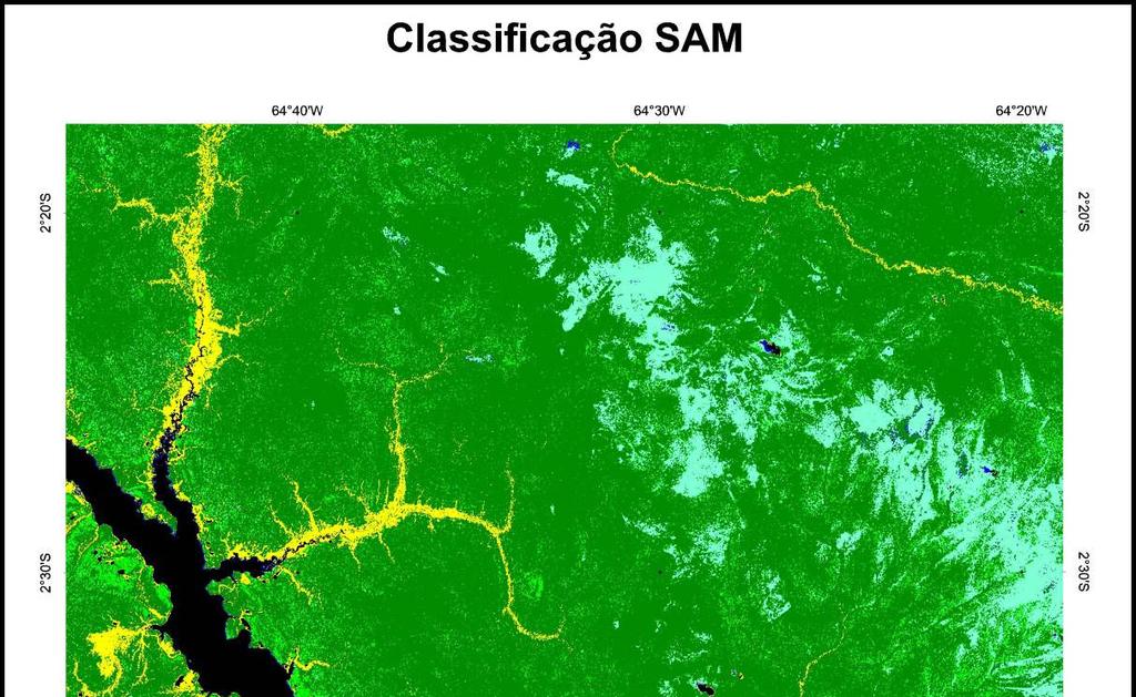 Figura 4: Resultado da classificação espectral SAM na cena do sensor ASTER.