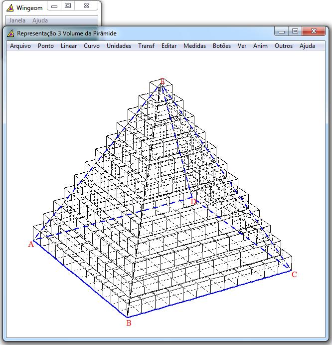 Figura 10: Representação 3 do volume da pirâmide Continuando infinitamente o mesmo processo de construção, e considerando o