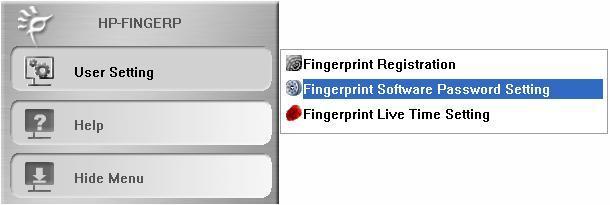 Configurando a Senha (Password) do Software Fingerprint Abrir o