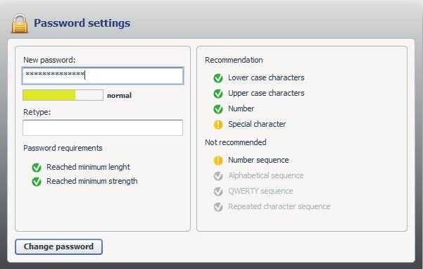 Complexidade das palavras-passe O WEBFLEET 2.17 introduz uma nova definição para a complexidade da palavra-passe do utilizador.