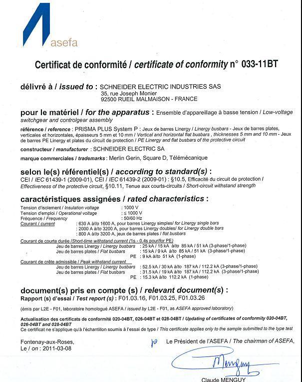 Certificados de conformidade