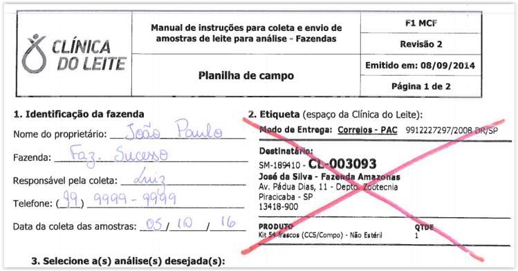 Anote o número do frasco e a identificação do animal (Brinco ou Nome). Nº AMOSTRA: - Coloque nesta coluna o número sequencial do frasco.