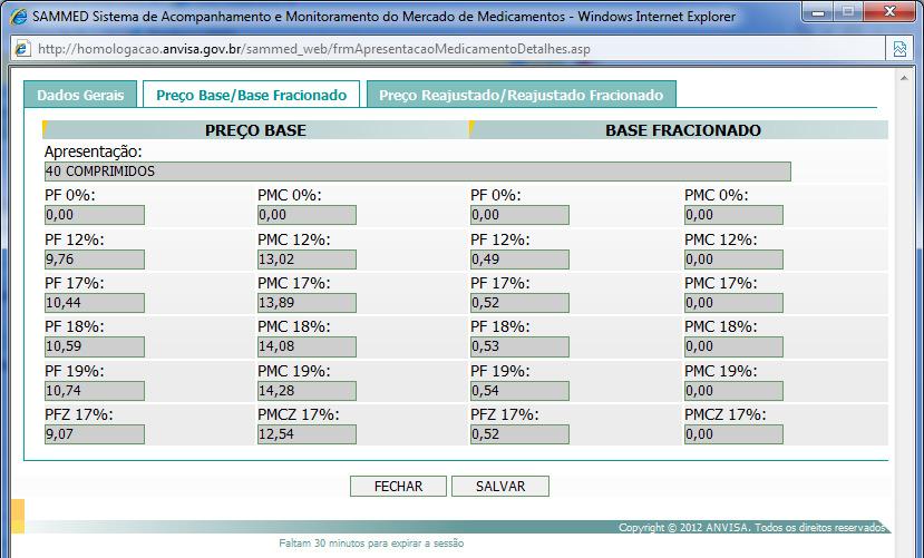 4.3 Preços (Formulário) Entrada com três casas decimais,