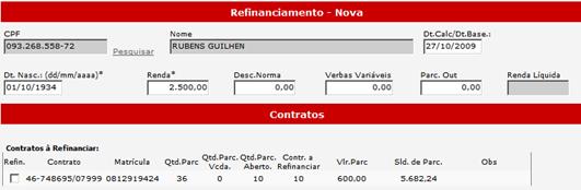 original, preencha o campo da parcela e clique em CALCULAR.