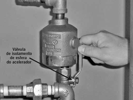 Abra a válvula principal de drenagem do fornecimento de água. 12. Abra a válvula de esfera de enchimento lento do AMTA.