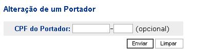 1. Para alterar dados ou recompor o limite de um portador, clicar em Outros Serviços > Cartão Serviço Empresa > Portadores Alterar dados. 2.