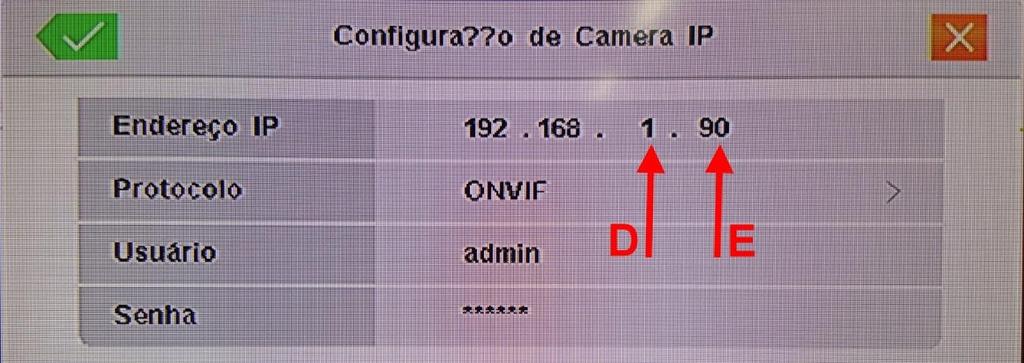 2- Selecionar a câmera 1, clicando em B e depois no