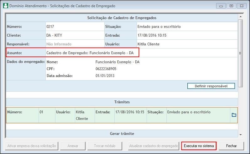 6.6 Será demonstrado o cadastro como