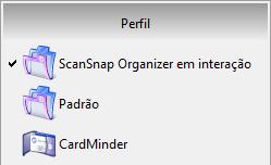 Configurando o ScanSnap Manager (Windows) Interagir quando um dos aplicativos acima estiver aberto Quando o ScanSnap Organizer, CardMinder ou Rack2-Filer estiver aberto, o programa selecionado em