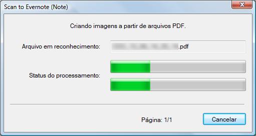 Ações (Windows) 5. Pressione o botão [Scan] do ScanSnap para iniciar a digitalização. Quando [PDF (*.