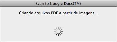 Se a conta do Google não for especificada na janela [Scan to Google Docs(TM) - Opções] do passo 3., a janela [Scan to Google Docs(TM)] será exibida quando a digitalização for concluída.