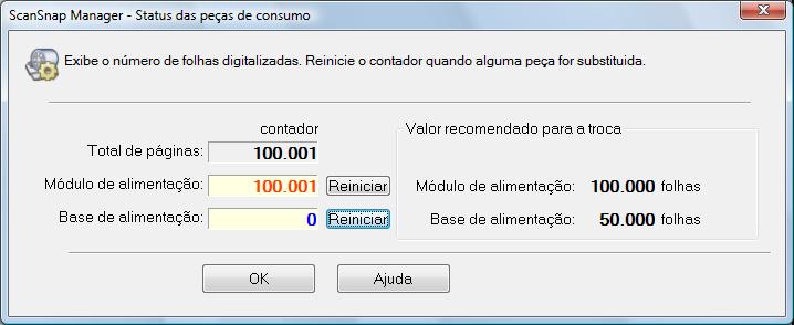 Substituindo o Módulo de alimentação 15.Reinicie o contador das peças de consumo. 1. Pelo menu do botão direito, selecione [Status das peças de consumo].