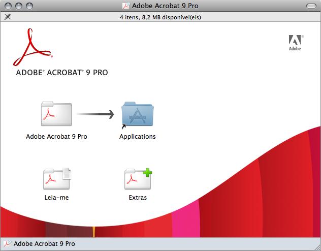 Instalando no Mac OS Adobe Acrobat Instale o Adobe Acrobat seguindo os passos abaixo. O DVD-ROM do Adobe Acrobat para o Mac OS é fornecido junto com o S1500M.