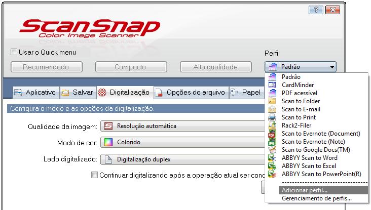 Configurando o ScanSnap Manager (Windows) 3.