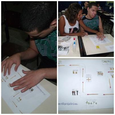 Já em sala, pude ajudá-lo na produção do seu mapa mental, reportando-o a tudo que observamos.