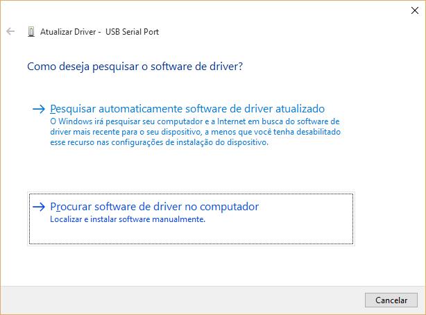 Figura 2.3: Seleção do comando Atualizar Driver no gerenciador de dispositivos.