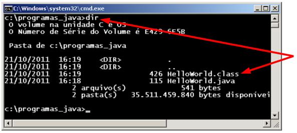 Passo Instalação 7: Testando JDK um programa no Windows Java Se nenhuma mensagem de erro foi mostrada, a sintaxe do programa está ok.