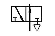 Válvula direcional de 2 vias Normal aberto =