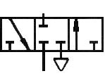 fechado = NF Válvula direcional de 3 vias