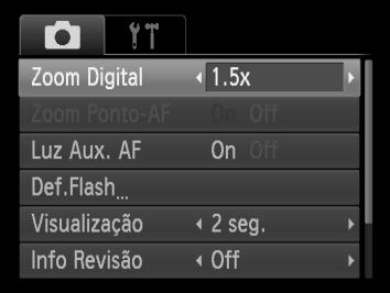 Aumentar Ainda Mais o Zoom sobre os Motivos (Zoom Digital) Conversor Tele-Digital É possível aumentar a distância focal da objectiva até um valor equivalente a 1,5x ou 2,0x.