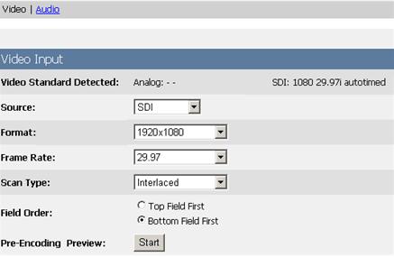 1. Selecione um pré-ajuste da lista que vem perto de suas configurações desejadas.por exemplo, os córregos H264 IP 1080i 3GPP 4 são um pré-ajuste recente que utiliza uma fonte HD.