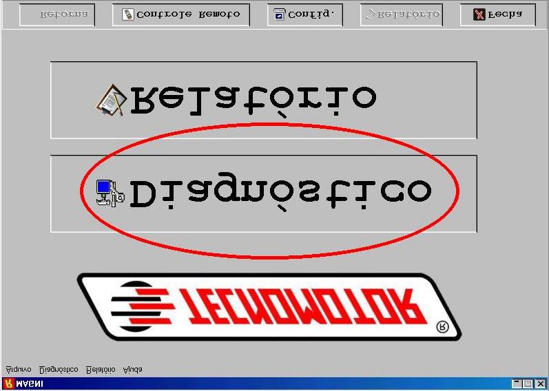 c) Tela de abertura: Para iniciar um diagnóstico com o MAGNI é necessário:? Iniciar o MAGNI? Conectar o Rasther?