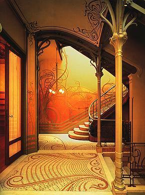 Casa Tassel, de Victor Horta Características estilísticas: União entre natureza e artefato estilização figurativa Uso de