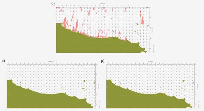 FIGURA 8: Exemplos de Simulações em Refração de Ondas As simulações em refração de ondas mostram que além da ampla variabilidade aos quais os arcos praiais estão expostos, que é possível identificar