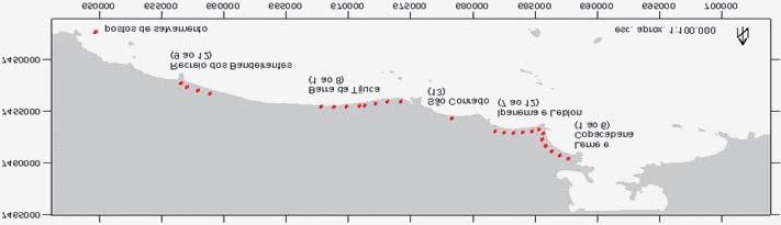 FIGURA 16: Postos de Salvamentos do G Mar na Área de Estudo. 7.