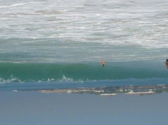 FIGURA 1: Zona de surfe plana nos primeiros 30 metros, na praia de Copacabana.